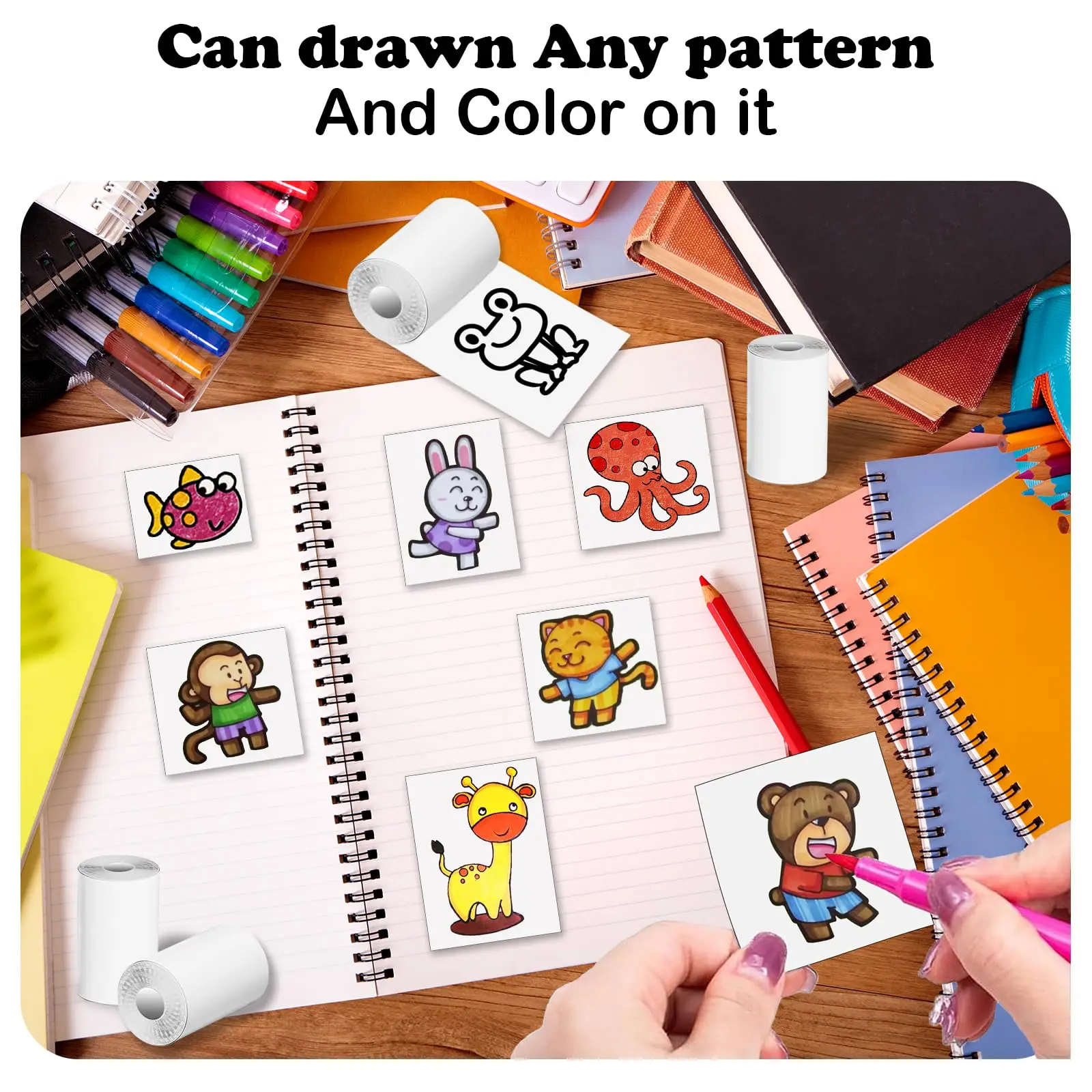 10 Rolls Thermal Paper for Mini Printer, Mini Pocket Printer Sticker Paper for Most Kids Instant Camera,57 x 25,for Photos