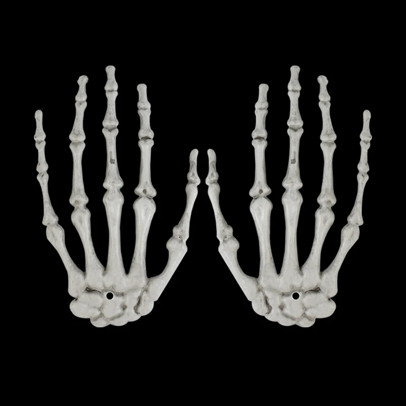 2/12pcs Realistic Human Hand Bone Halloween Haunted House Plastic Skull Skeleton Bone Adult Scary Props Halloween Decoration