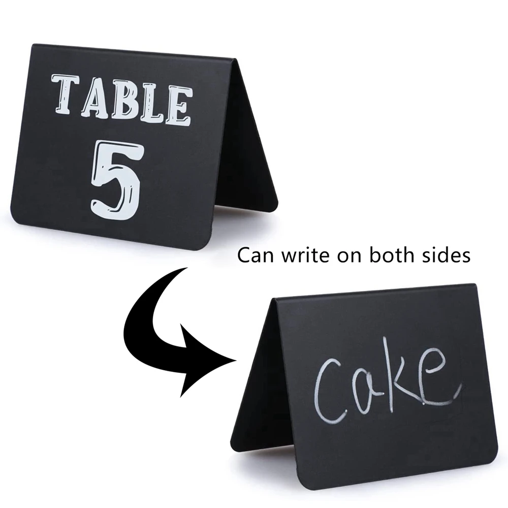 10/20pcs Mini Chalkboards Rectangular Blackboard Double Sided Chalkboard Wedding Party Table Number Place Tag Message Board