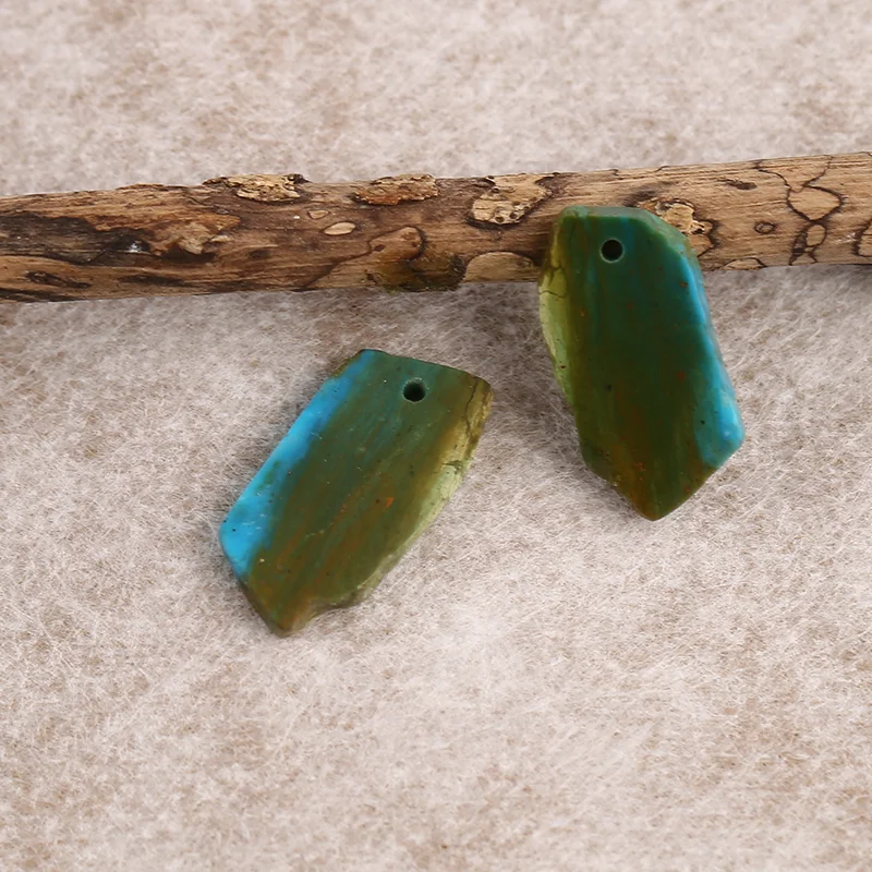 B&F Handmade Nugget Blue Opal Pendants Beads, Genuine Natural stones beads, Unique Stones for jewelry & DIY Earring Beads