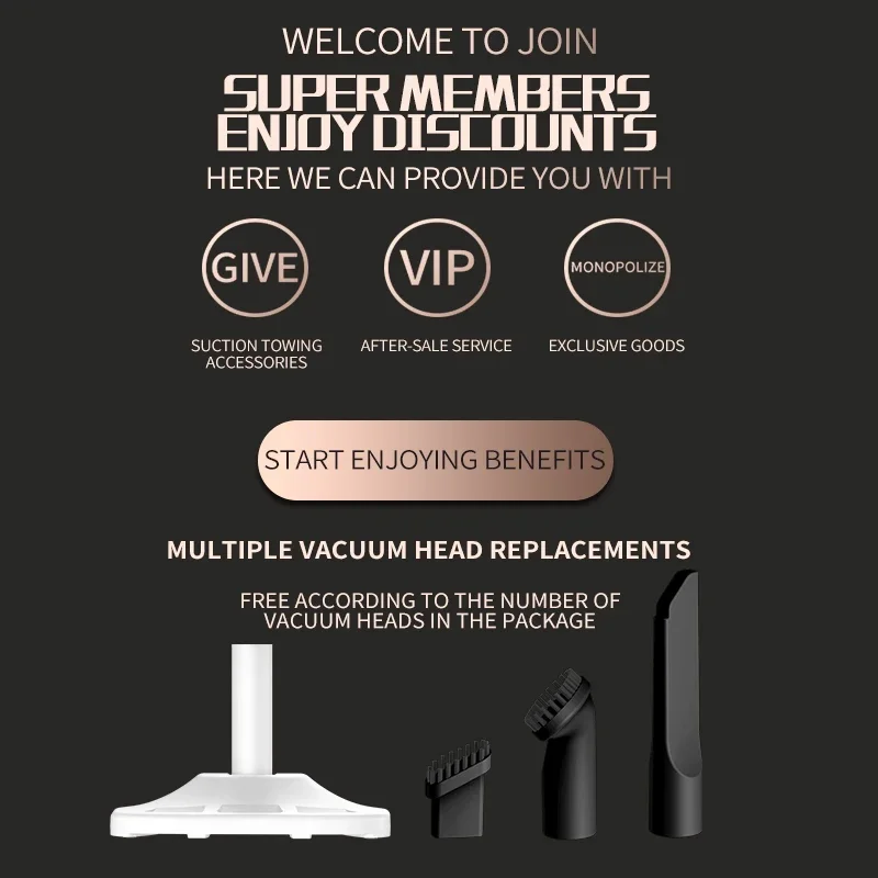 Car household vacuum cleaner wireless dual-use portable handheld super suction rechargeable vacuum electric vacuum cleaner