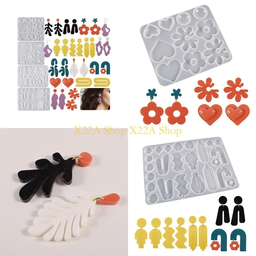 

Unique Multiple Styles Earring Combination Keychain Silicone Mold Epoxy Resin DIY Craft