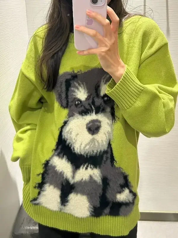 Fall/winter Fashion Casual Fashion Sweater Women's Sense of Age Reduction Sherina Puppy Cat Sweater Thickened.