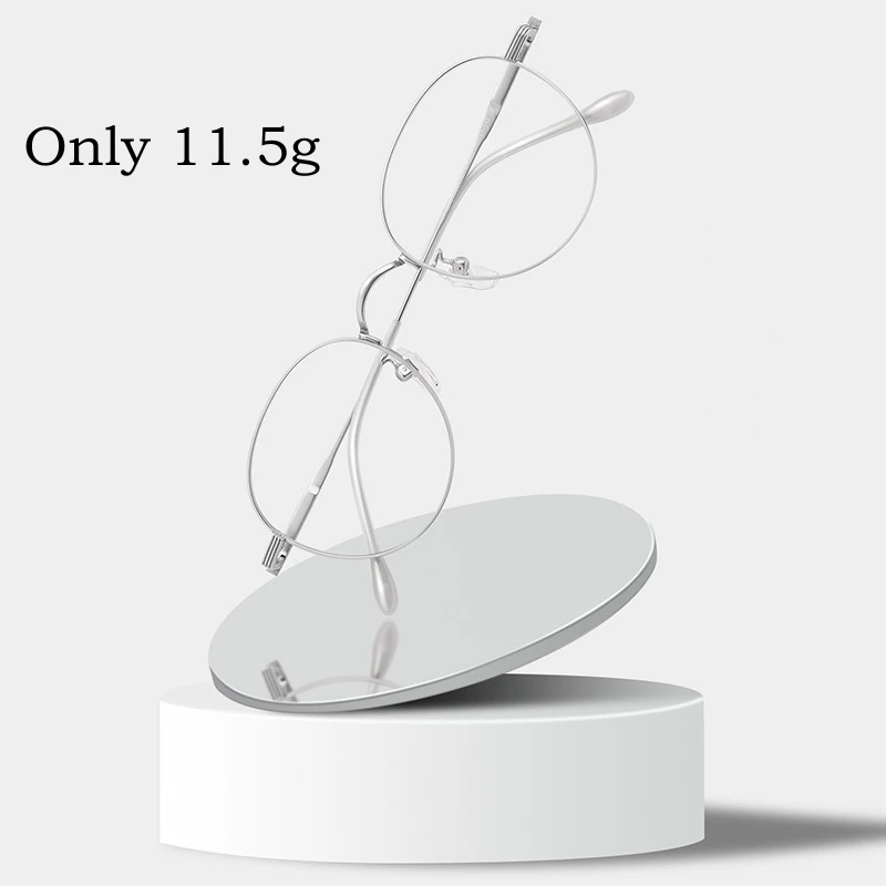 نظارات OLLYMURS الجديدة خفيفة للغاية وعالية الجودة من التيتانيوم النقي للرجال بإطار نظارات طبية بصرية مزخرفة دائرية للنساء