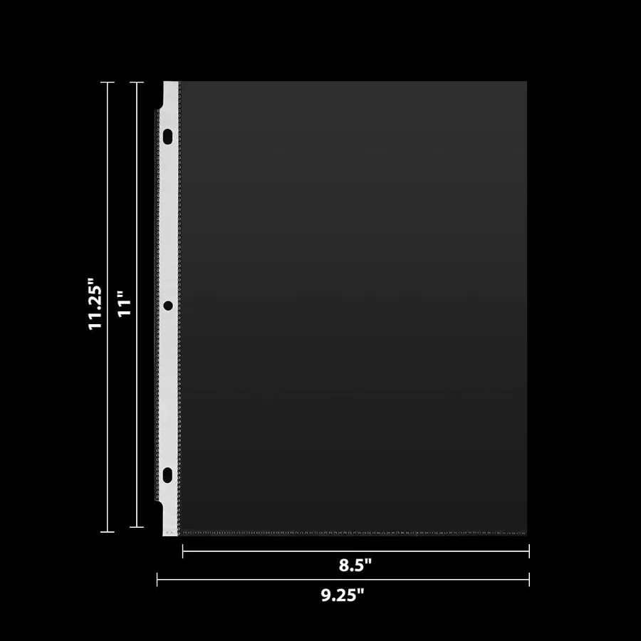 واقيات الورق 100 عبوة من واقيات الصفحات البلاستيكية 3 فتحات ترقية المواد السميكة واقيات الصفحات الواضحة تناسب المعيار 8.5 × 1 #5