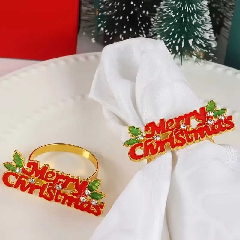1-20PCS Christmas Thanksgiving Holiday Napkin Ring Decorative Holder for Family Dinner Table Festive Fall Harvest Party Supplies