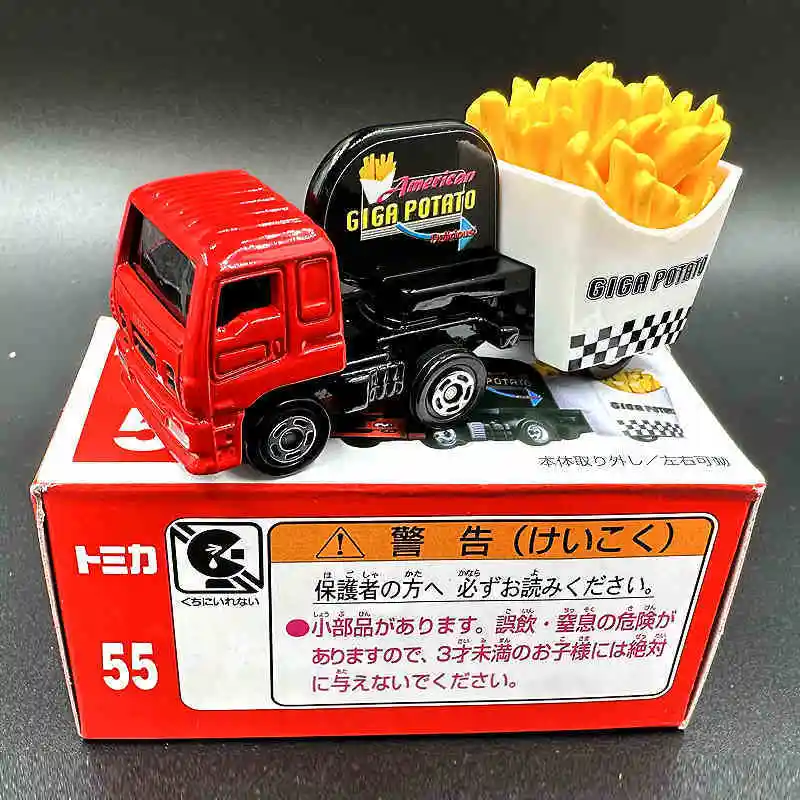 Takara Tomy Tomica Diecast Car Red White Box Food Truck No54 Toyota Hamburger No55 GIGA Patatine fritte