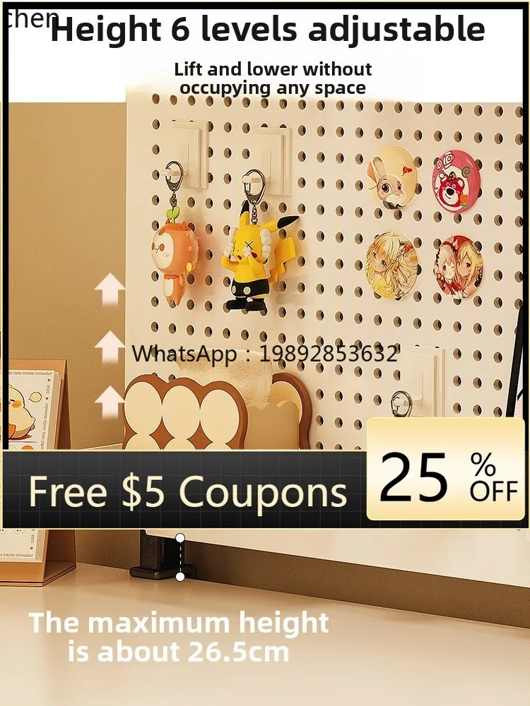 

zz Desktop Pegboard Storage Rack No-Drill Desk Organizer Shelf