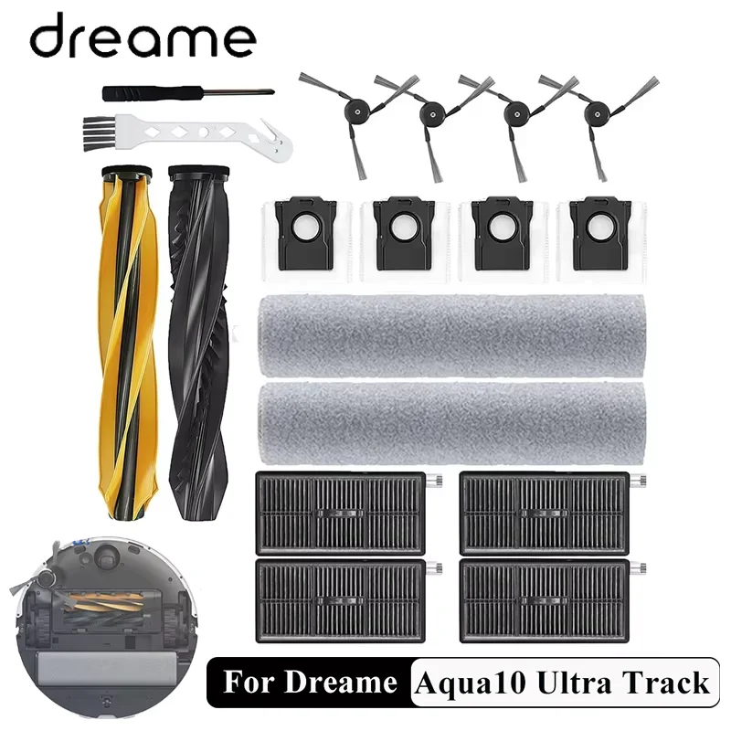 Dreame Aqua10 Ultra Track 10 Ultra Track Complete, RLR61CE / RLR81CE Wischmopps, Staubbeutel, Wischerrollen Ersatz-Kit