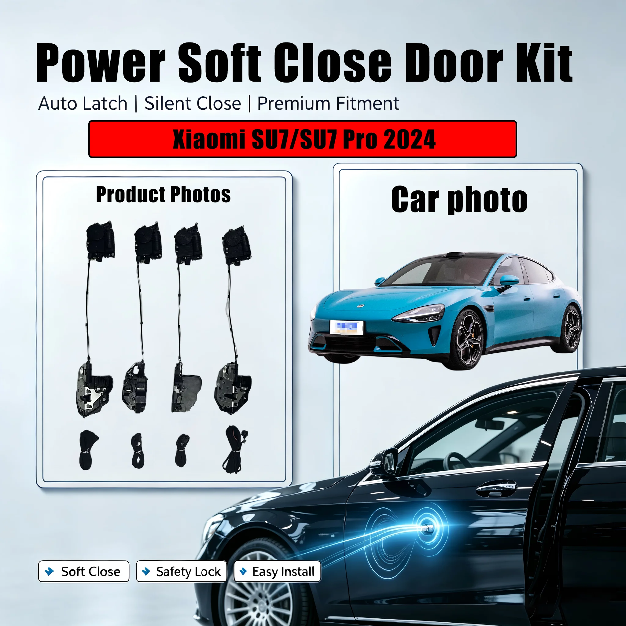 Xcar for Xiaomi SU7/SU7 Pro 2024 Car OEM Automatic Soft Close Door Electric Suction Kit Auto Power Closing