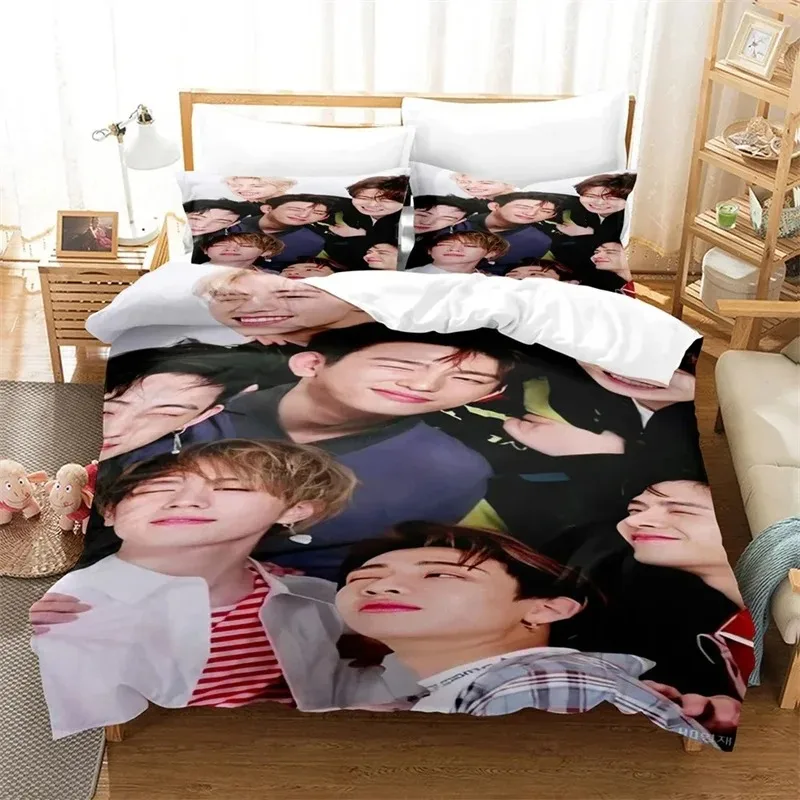 

3D Print Kpop GOT7 Bedding Set,Duvet Cover Comforter Bed Set Quilt Cover Pillowcase,King Queen Twin Size Boys Girls Adultse