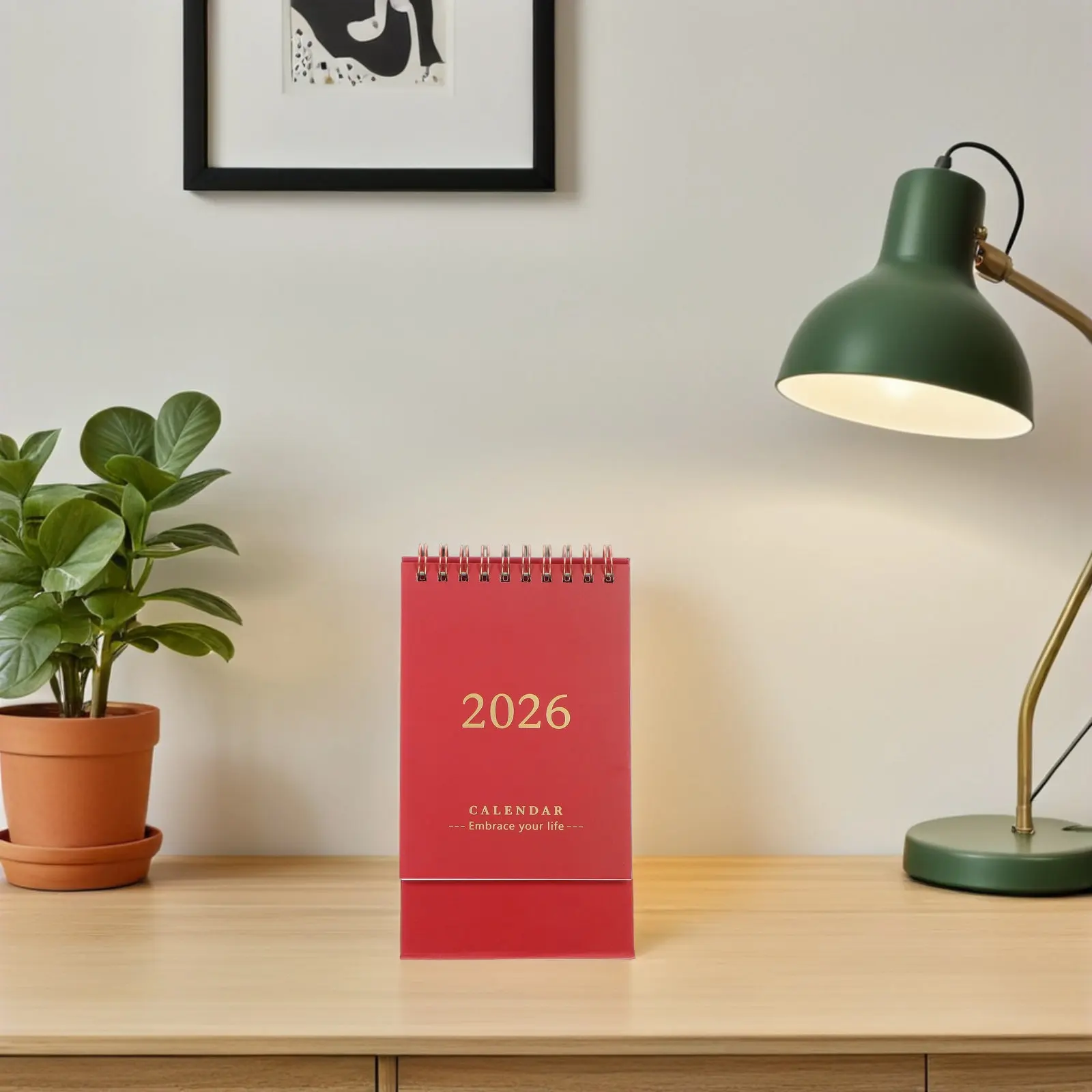 

2026 Desktop Calendar Mini Stand Up Daily Planner Small Space Friendly Foldable Design Thick Paper for Scheduling Reminders