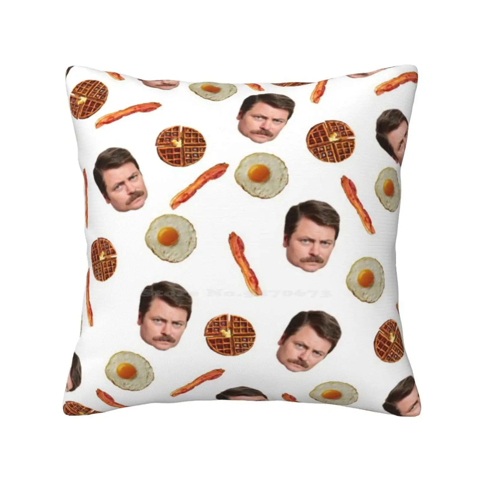 All The Bacon And Eggs Home Sofa Car Waist Throw Pillowcase Ron Swanson Parks And Recreation