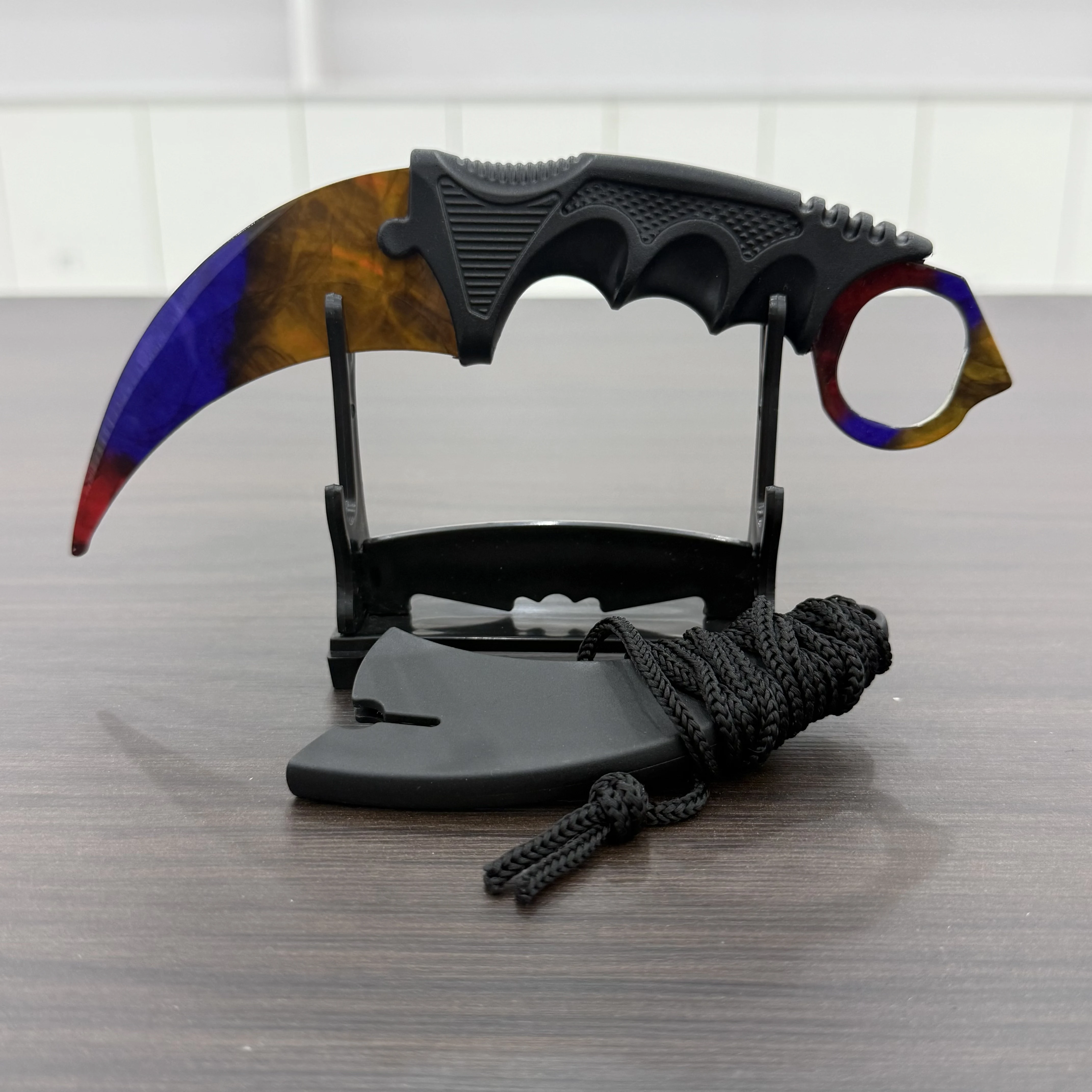 18.8cm Sakura Claw Knife Metal Model Collectible Desk Ornaments Lightning Karambit Cosplay Prop Home Decoration Boys Knife Safe