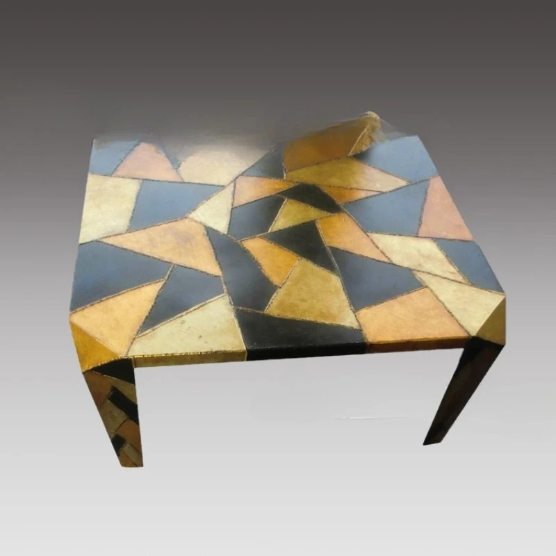 Creative metal Tai Chi base, metal ice crack coffee table