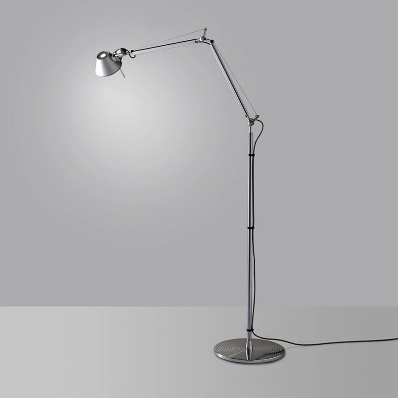 Silver Black Aluminum Floor Lamp E27 Bulb EU AU US Plug Living Room Bedroom Reading Standing Light Angle Adjustment