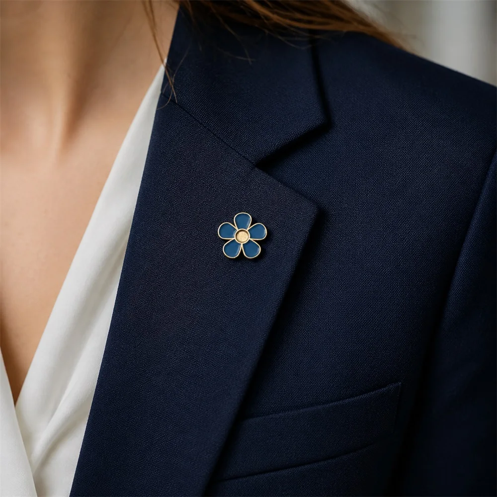 12mm Forget Me Not Soft Enamel Masonic Lapel Pin Gold Metal Masonic Brooch Badge Elegant Fashion Suit Jacket Accessories Gifts