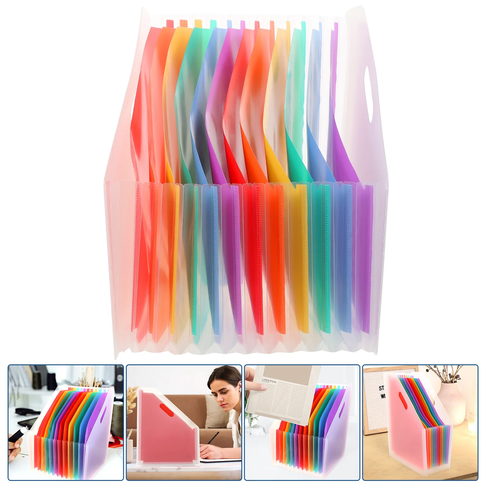 

A4 Accordian File Organizer Rainbow Organ Storage Expander File Folder Storage For Office Expanding School Clip