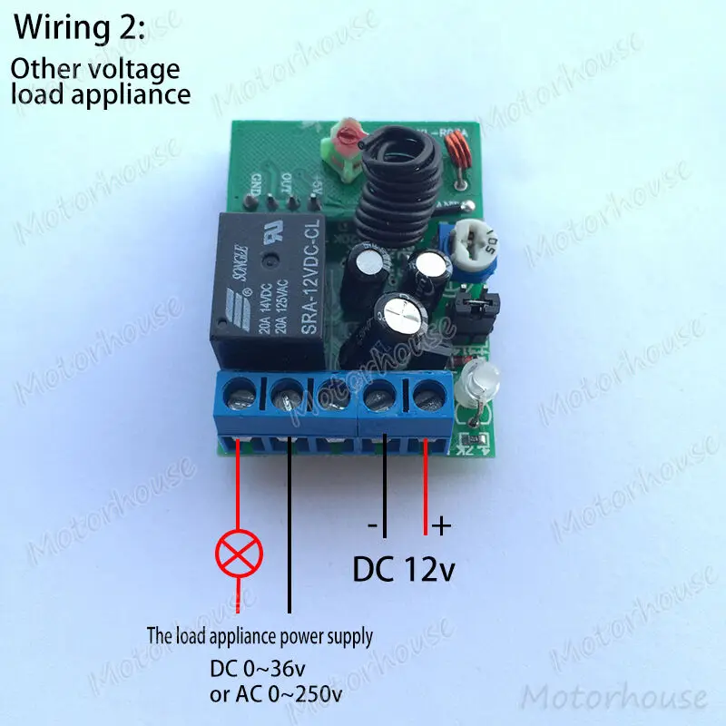 DC 12v 20A single-channel 1Ch RF Wireless Remote Control Relay Switch + Timer Delay Time Turn on/off Switch Module