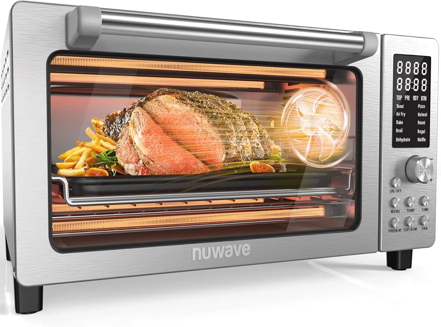 

Smart 21QT Toaster Oven Air Fryer Combo, 10-in-1 Convection Countertop, Even Crisp Technology, 50-450°F, 1800W, Stainless