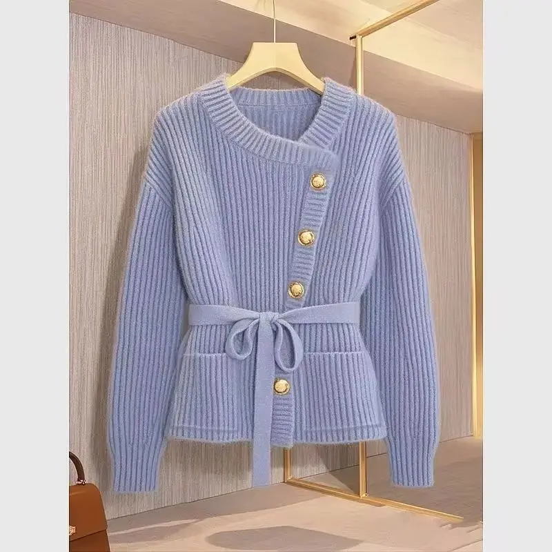 

Fashion Spring Autumn 2025 Warm Sweater Cardigan Coat Women Slim Long-sleeved Casual Knitwear Coat Female Knitted Sweater Tops