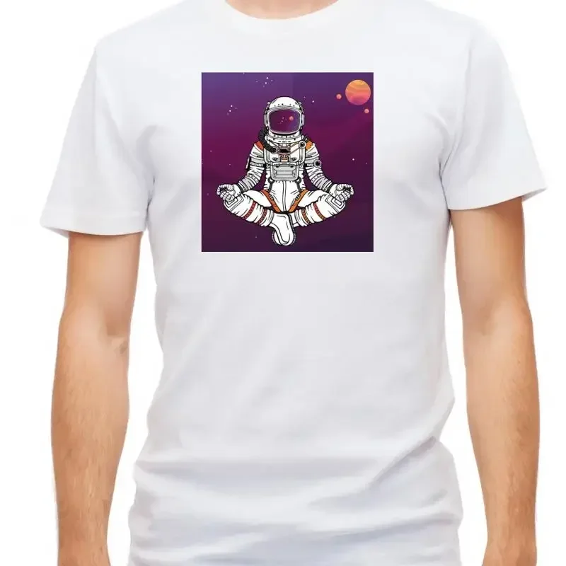 Astronauten-Yoga im Weltraum Kurzarm-T-Shirt Herren G094