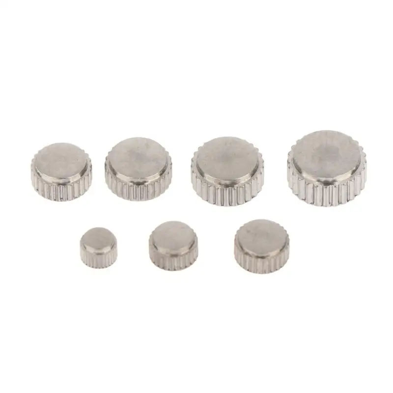 Edelstahl-Uhrenkrone, korrosionsbeständig, 1 Stück, 2,0 mm Schaft, 3,0-7,0 mm Durchmesser, für Uhrmacher, DIY-Uhrenanpassung – Detail 4