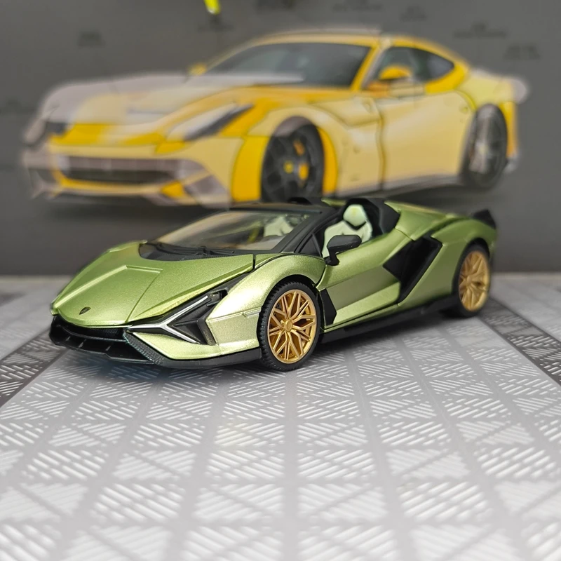 

1:32 Simulated Lamborghini Asian alloy car model convertible supercar ornament collection gift, doors and hood can be opened