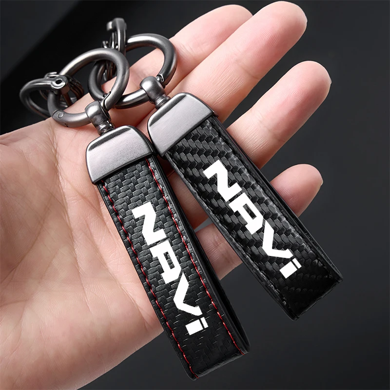 High-Grade leather Motorcycle Keychain Holder Keyring For HONDA DREAMWING Navi 110 Navi 2016-2024
