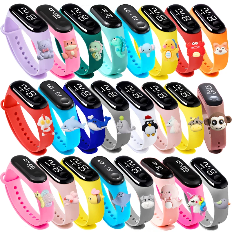 Fashion Sports Watch for Kids Children Waterproof Led Digital Watch Silicone Teen Boys Girls Cartoon Smart Touch Watch Toy