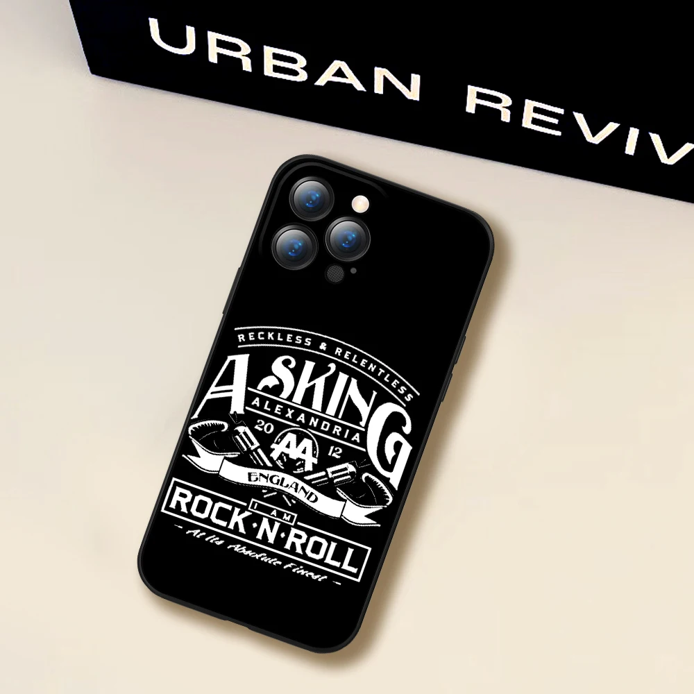 For IPhone 15 Music Asking Alexandria Rock N Roll Phone Case for IPhone 12 13 14 Pro XR XS MAX 14 Plus Iphone Black Covers