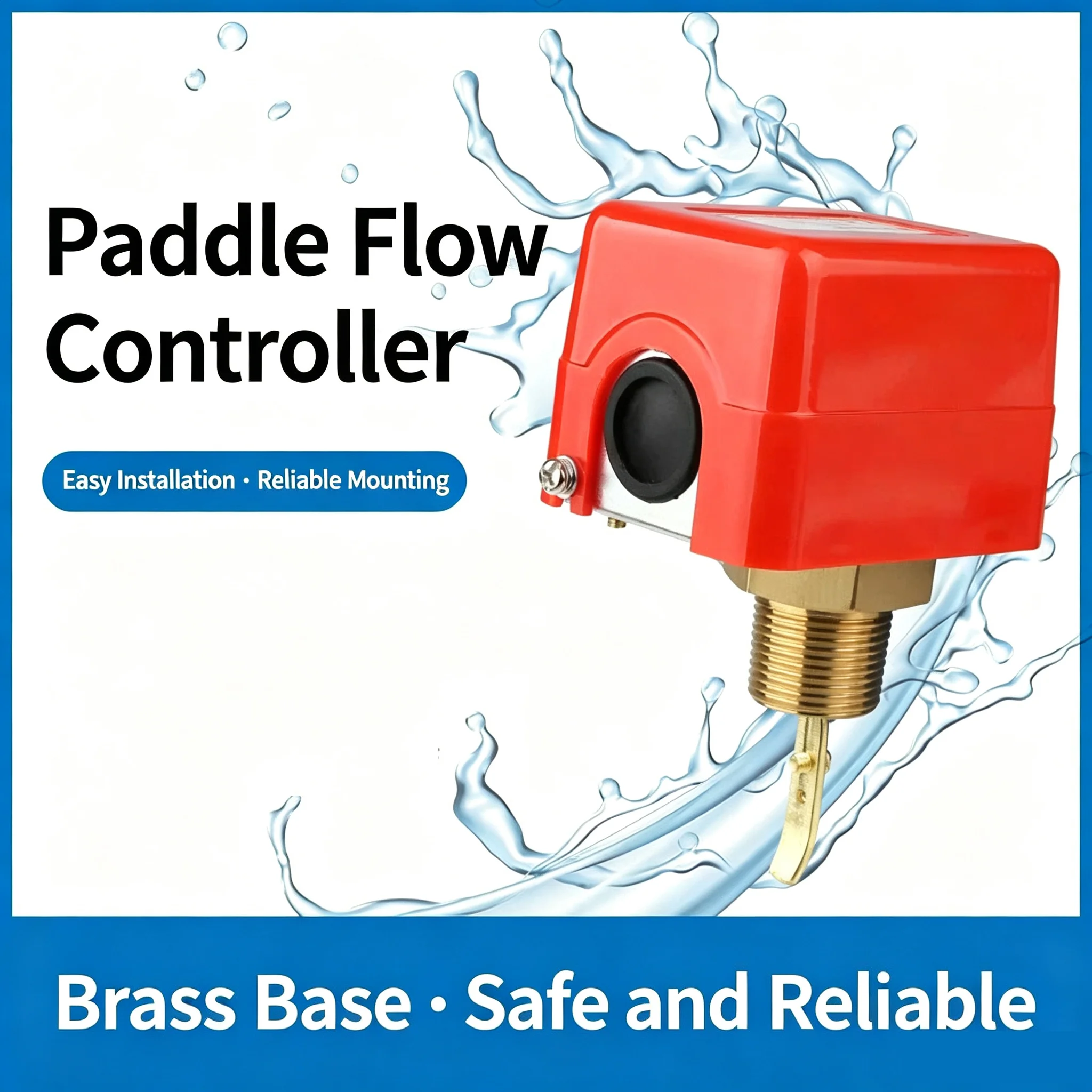 G1 HFS-25 Automatic Stainless Steel Paddle Water Flow Switch 1 Inch Liquid Controller Valve Sensor 12V to AC220V for Home Automa