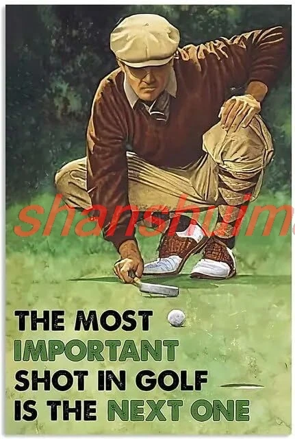 Vintage The Most Important Shot In Golf Is The Next One Aluminium Metal Tin Sign 8x12 Inch Home Poster Bar Pub Decor ASD