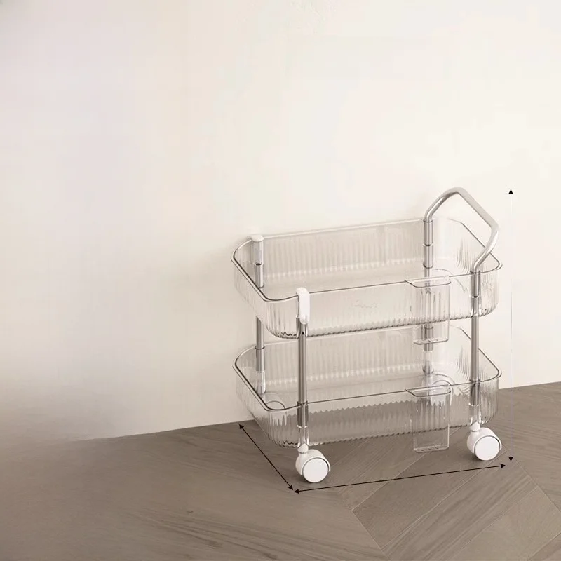 Acrylic Makeup Skincare Storage Rack Bedroom Dormitory Bathroom Good Things Stand under Table Small Cart Transparent Modern S...