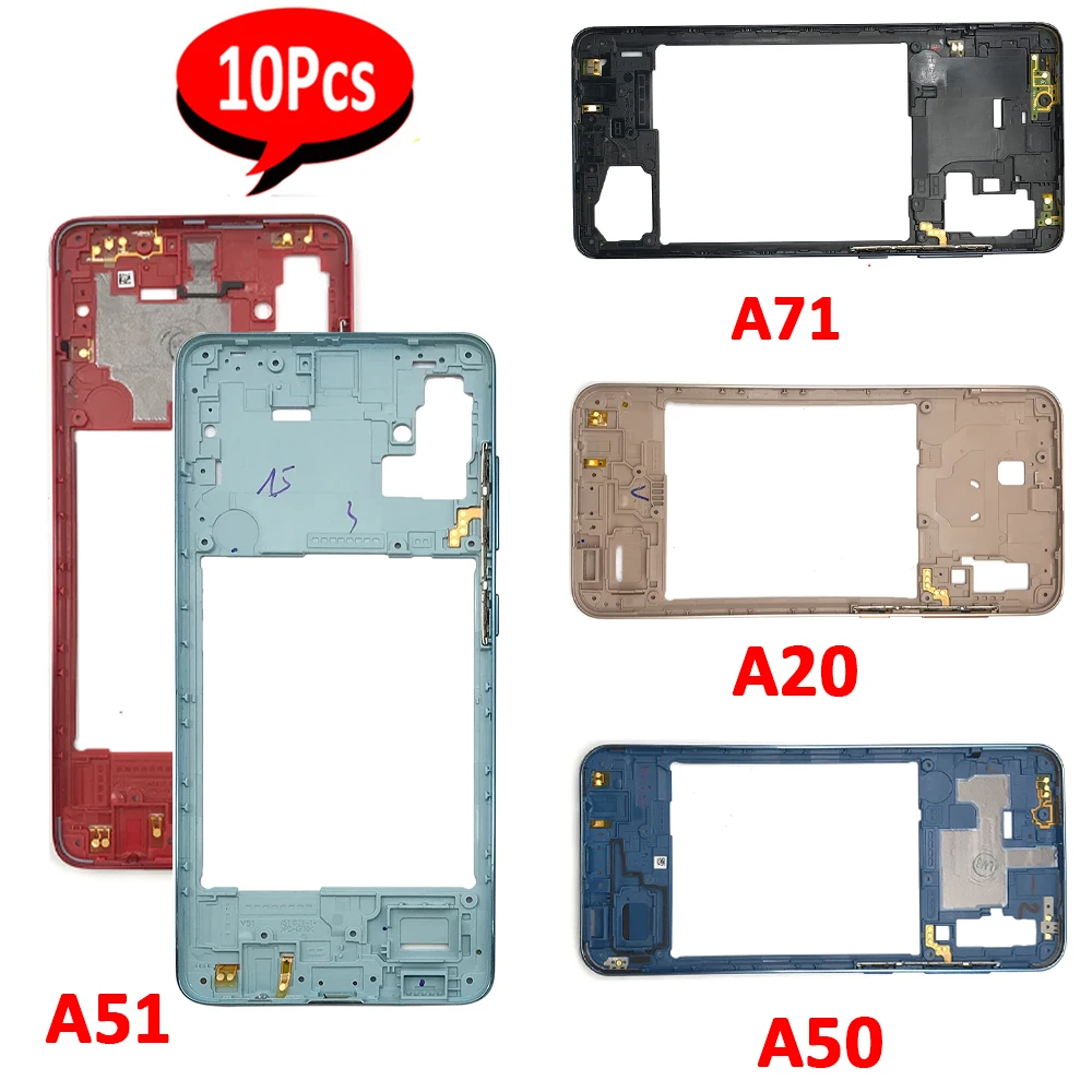 

10Pcs/Lot，NEW Middle Frame Bezel Middle Plate Replacement Parts For Samsung A51 A515F A71 A715F A20 A205F A50 A505F