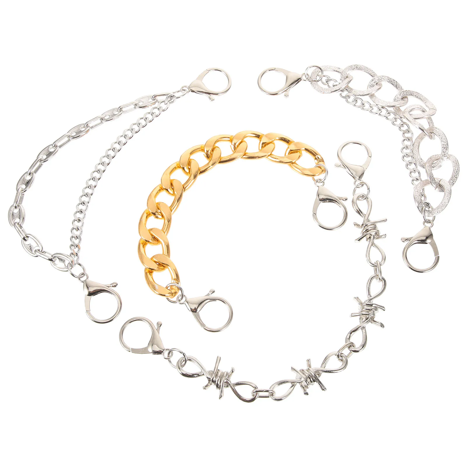 

4pcs Metal Shoe Chain Charms Punk Decorative Chains For Sandals Buckle Accessories Men Women Durable Fashion Style Sandals