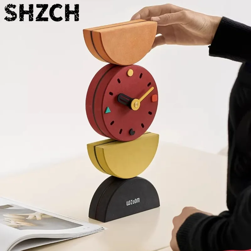 INS Style Desk Clock with Silent Movement, Minimalist Entryway & Tabletop Decor for Airbnb, Creative Home & Wall Decor