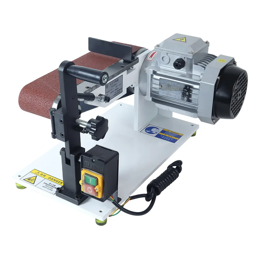 915D Electric Desktop Belt Grinder Industrial Grade Polishing Grinding Sanding Machine for Metal Woodworking China Flat
