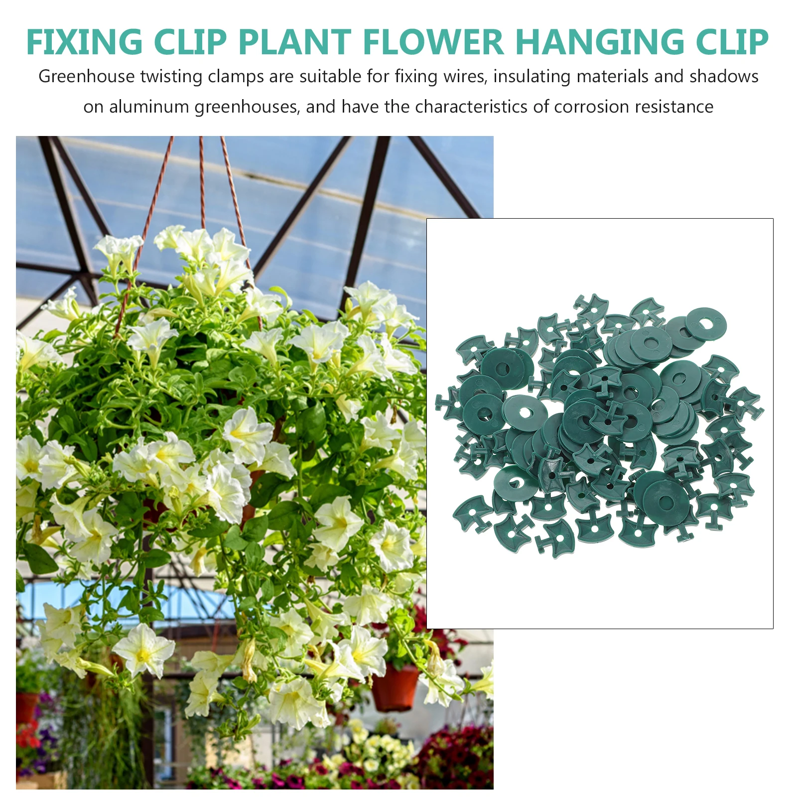 

100 Sets Greenhouse Fixing Clip Tools Plastic Clips Securing Plant Gardening Accessories Pp Clamps Stem Support