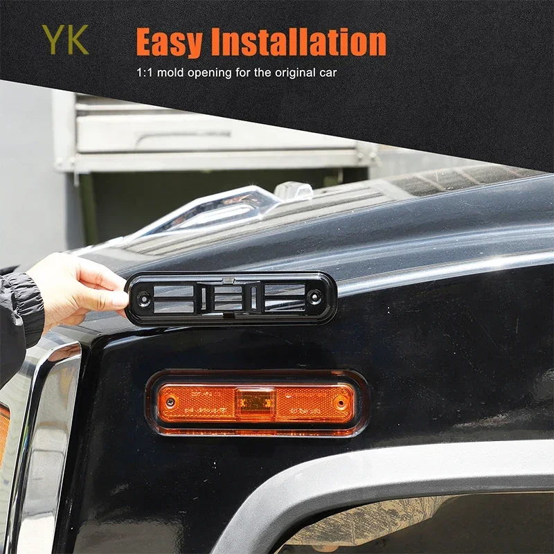 

ABS Black Car Side Turn Signal Protective Cover Decorative Car Accessories For Hummer H2 2003-2009