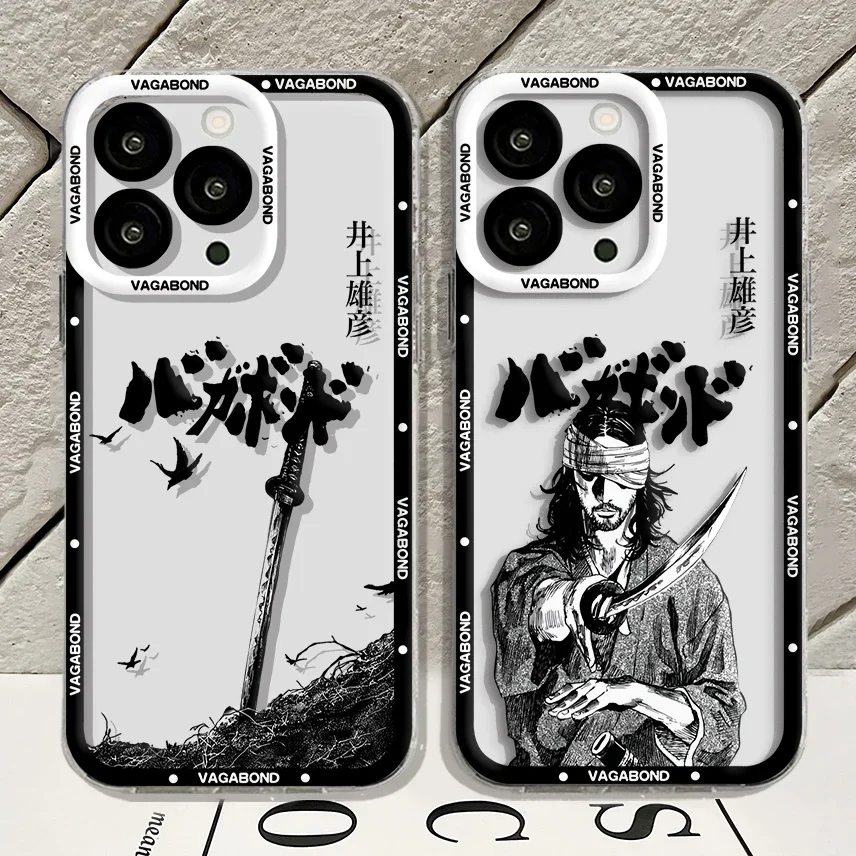 Vagabond Manga Phone Case For iPhone 15 14 13 12 Mini 11 Pro Max X XR XS 6 7 8 SE 2020 Plus Soft Silicone Transparent Cover