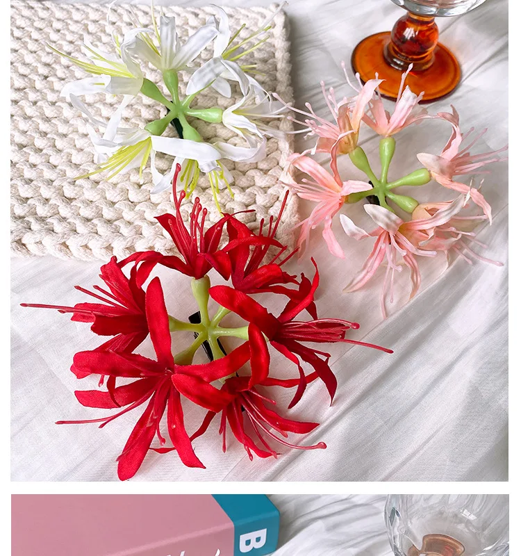 1 Stück Super Fairy Lycoris Radiata Haarspange Ästhetische Seitenhaarspange für Fixierung von unordentlichem Haar Strandfoto-Haaraccessoire Elegant – Detail 6