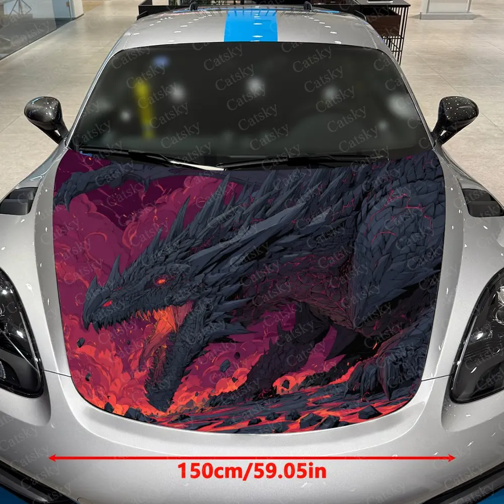 The Giant Dragon In The Volcano For Decorating Car Covers Vinyl Decals For Cars, SUVs And Trucks. Auto Accessories.