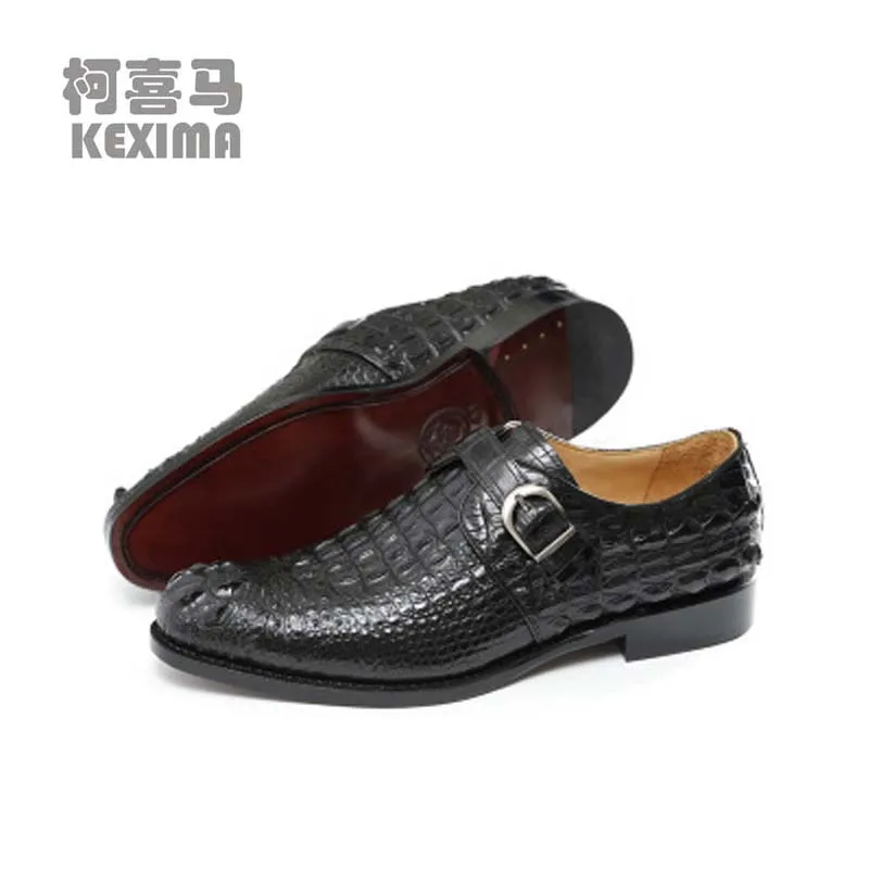 

KEXIMA ourui Crocodile leather bone leather for men men's shoes cover feet skull business men shoes formal shoes