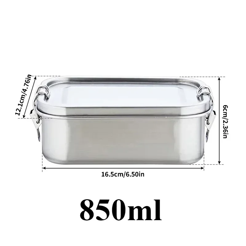 Edelstahl-Lunchbox für Kinder und Erwachsene, tragbare, auslaufsichere Bento-Box, Behälter für die Zubereitung von Speisen und Mahlzeiten, spülmaschinenfest – Detail 7