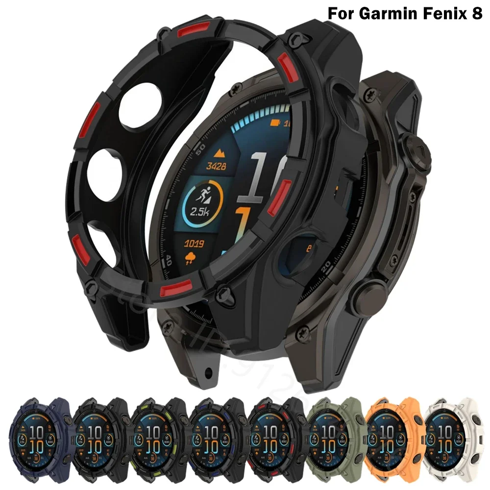 سيليكون الغطاء الواقي ل Garmin Fenix 8 51 مللي متر 47 مللي متر 43 مللي متر لينة حافظة حماية من البولي يوريثان ل Garmin Fenix 8 الوفير شل اكسسوارات #1