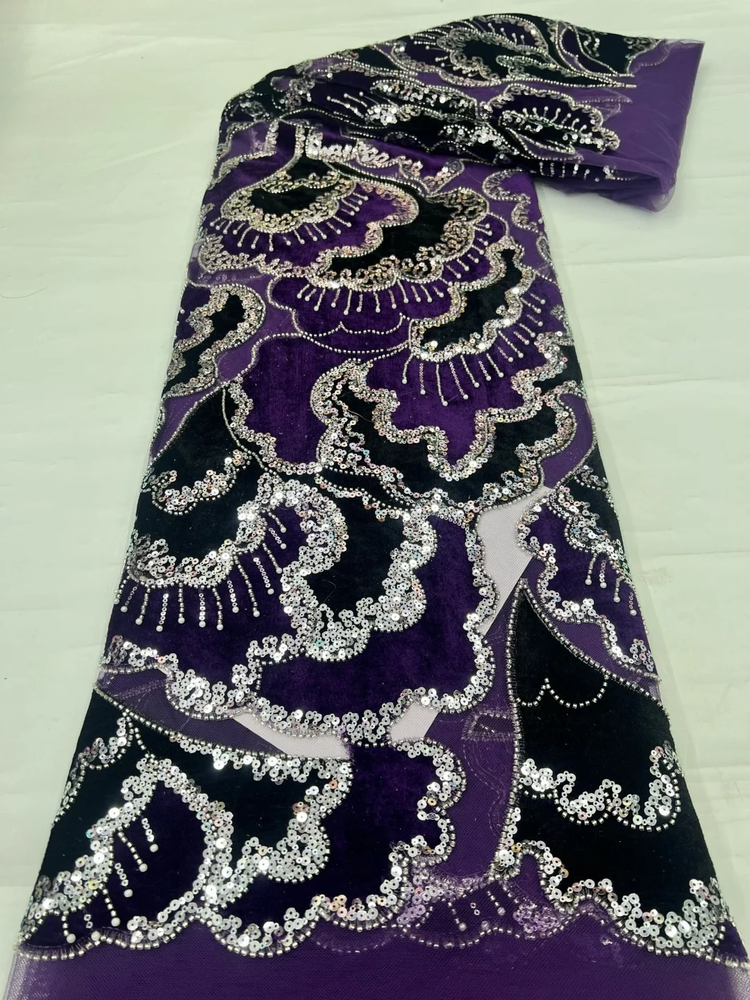 5 metri di tessuto ricamato in - Velvet Fabric Embroidery recensione e prezzo