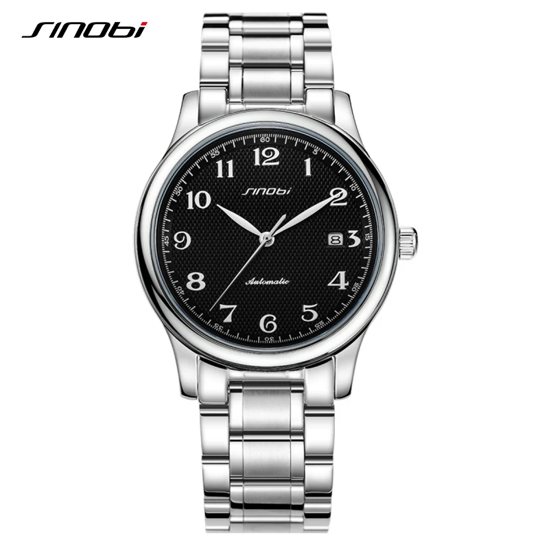 

2023 SINOBI Men's Luxury Watch Top Brand Mechanical Wrist Watches Sapphire Glass Waterproof Automatic Stainless Steel Male Watch