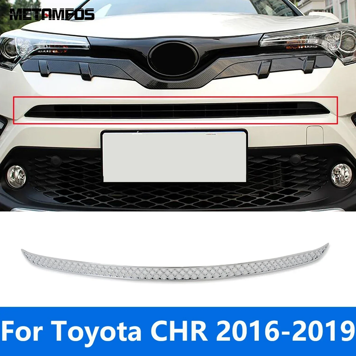

Аксессуары для Toyota CHR C-HR 2016 2017 2018 2019, хромированная передняя сетка, центральная решетка, гоночная решетка, молдинг, отделка, Стайлинг автомобиля