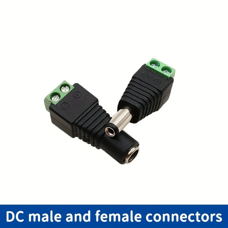 5PCS DC Male Female Power Jack Connector Crimp Terminal Block DC Plug Connector For Single Color 2PIN 5050 3528 5730 LED Strip